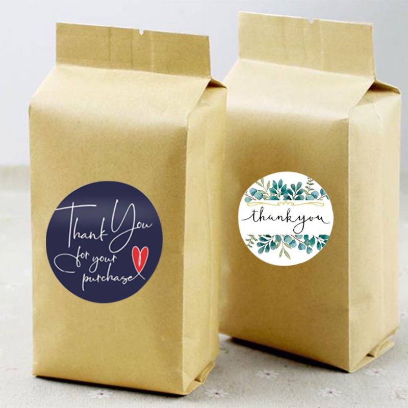 Cuộn 500 Nhãn Dán In Chữ Thank You For Your Purchase Hình Tròn Dùng Trang Trí Gói Quà Tặng