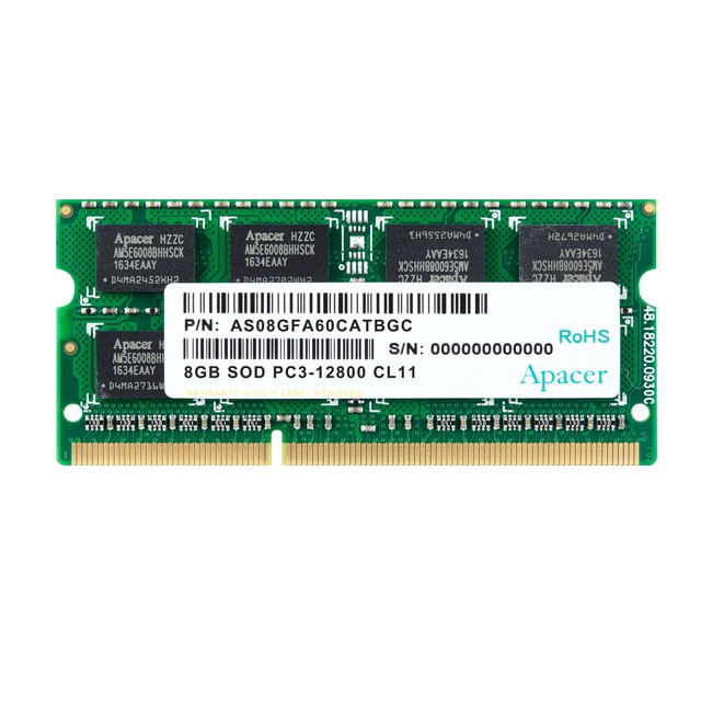 RAM Laptop Apacer DDR3 SODIMM 12800-11 512x8 4GB RP 1600 - Hàng Chính hãng