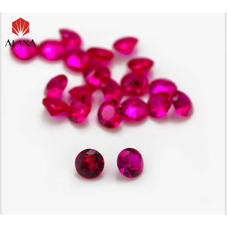 Combo 100 viên đá CZ tròn màu Ruby 5#