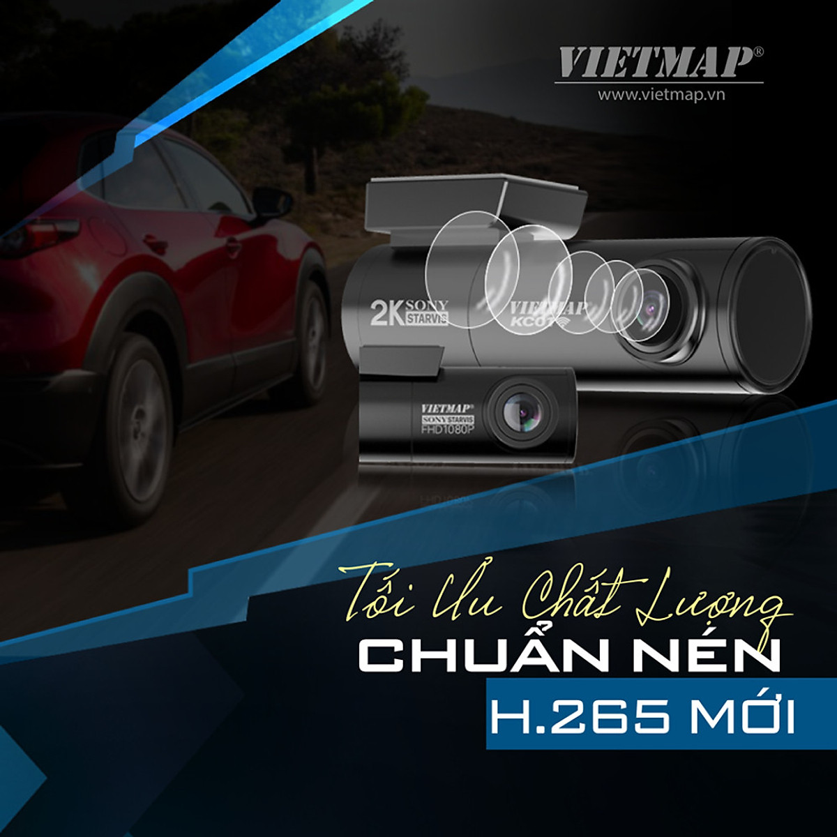 Camera Hành Trình Ô Tô Ghi Hình Trước & Sau Tích Hợp Thẻ Nhớ 32GB VIETMAP KC01 - Hàng Chính Hãng | BigBuy360 - bigbuy360.vn