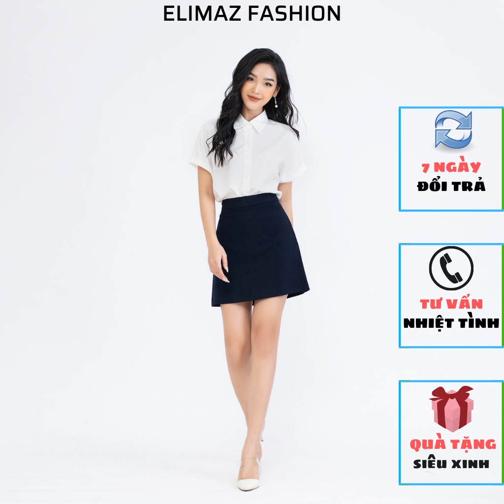 Chân Váy Chữ A Dáng Cơ Bản Có Lớp Quần Lót, Chất Liệu Tuyết Mưa Cao Cấp Elimaz ECV21.003