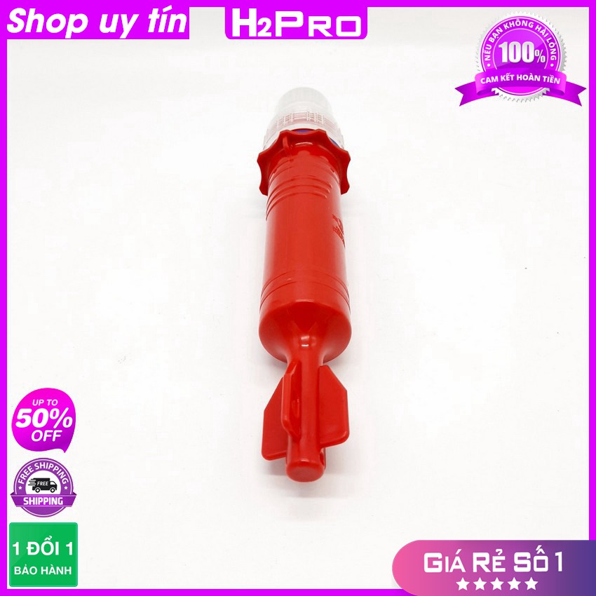 Đèn Chớp Cảnh Báo Trắng Vỏ Đỏ H2Pro Cao Cấp (2 Pin), Đèn Báo Hiệu Tàu Biển (Tặng 2 Pin Đại)-H2Pro Tech