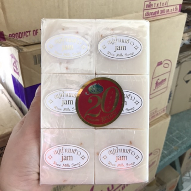 [Bỏ buôn 1 lốc 12 cục] Xà phòng cám gạo Thái Lan Jam Rice Milk 1 lốc 12 cục | BigBuy360 - bigbuy360.vn