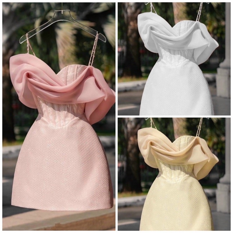 Đầm xoè mini dáng A bẹt voan mỹ trơn đơn giản TRIPBLE T DRESS - size S/M/L -MS223Y