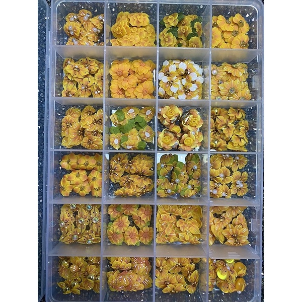 sét hoa bột nail mix 240b 150b 100b 50b màu vàng