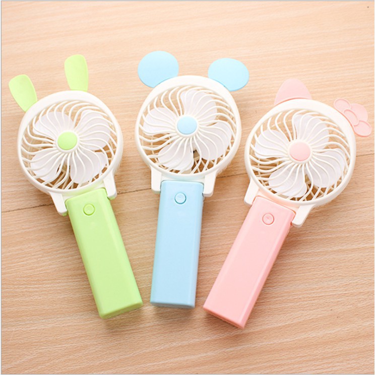 Quạt cầm tay mini  FREESHIP  Quạt dễ thương tai thỏ CARTOON MINIFAN  Gấp mở dễ dàng để bàn  Mát như máy lạnh