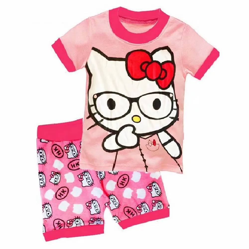 Bộ đồ ngủ cho bé gái in hình mèo Hello Kitty dễ thương