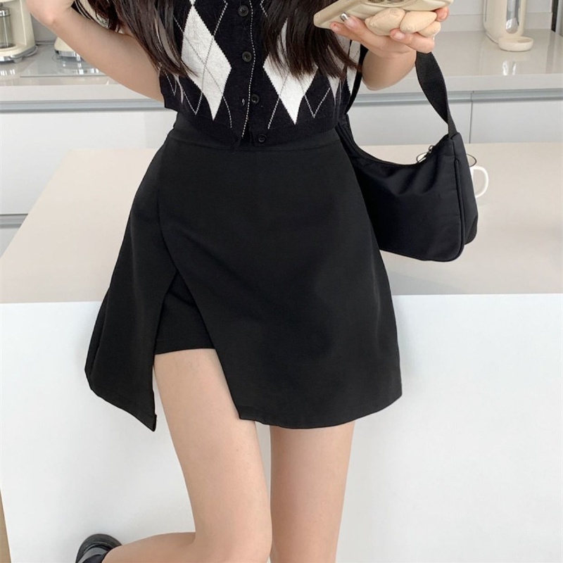 Chân váy COZOKC lưng cao xẻ tà thời trang cho nữ