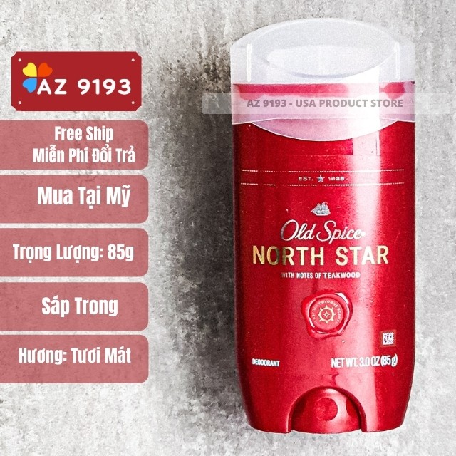 [Mua Tại Mỹ]  Lăn Khử Mùi Nam Old Spice RED SKY, SEA SPRAY, NORTH STAR - Scent technology Sáp Trong, 85g - AZ9193