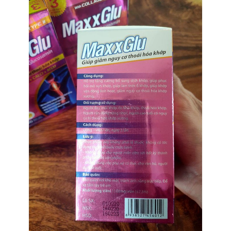 Viên uống MAXXGLU bổ sung glucosamine, hỗ trợ xương khớp - Hộp 60 viên - CHÍNH HÃNG