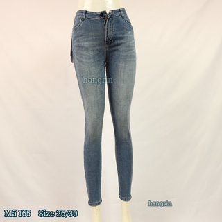 Quần Jean Nữ Lưng Cao Wash Đẹp Kiểu Trơn Màu Xanh Nhạt Size 26-30 165