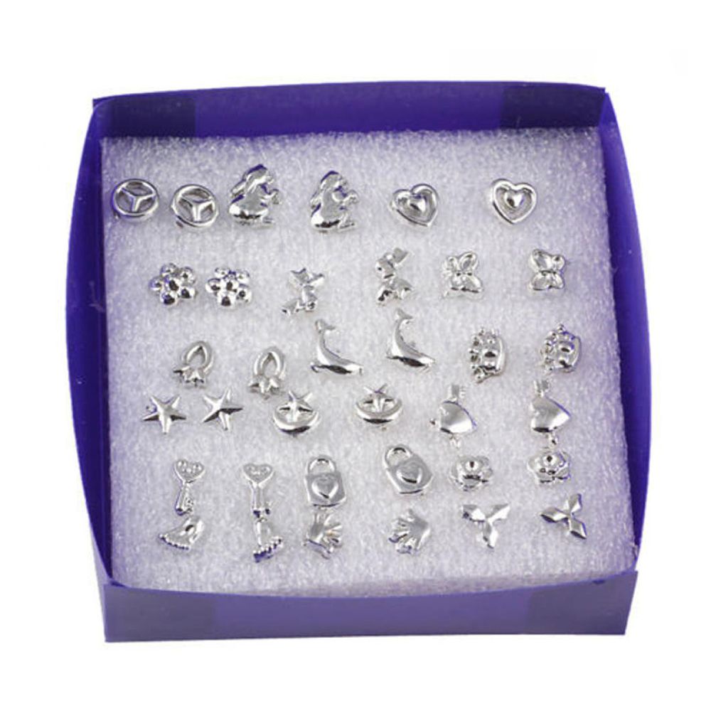 Bộ 18 Đôi Bông Tai Thiết Kế Thanh Lịch Thời Trang|Bông Tai Mạ Bạc Hình Mèo Dễ Thương