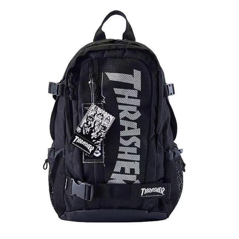 Balo Vải Oxford Họa Tiết Chữ THRASHER Phong Cách Đường Phố Nhật Bản Cá Tính