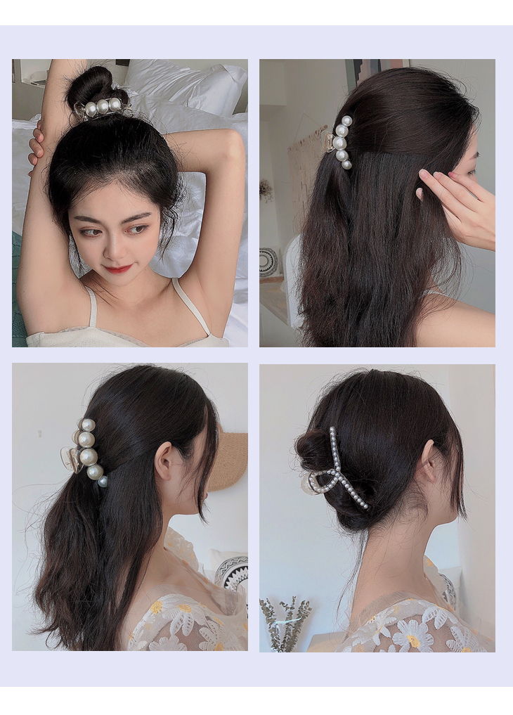 Kẹp Tóc Nữ Hình Cá Mập Đính Ngọc Trai Phong Cách Hàn Quốc