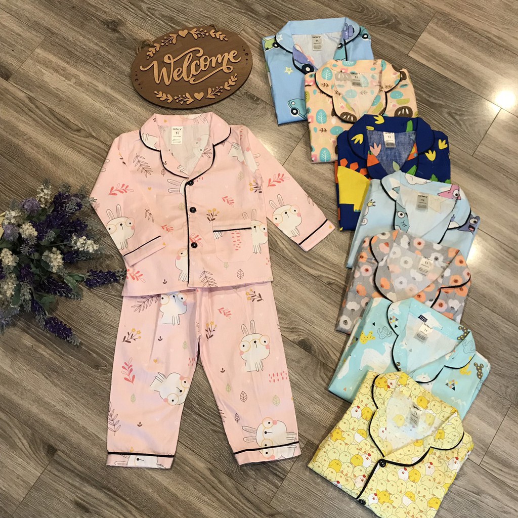 Bộ pijama thô kate cực đáng yêu, kute cho bé trai, bé gái - BNDT1