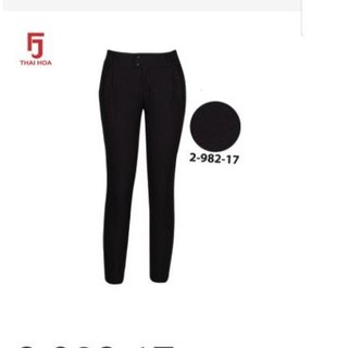 quần 9 tấc Thái Hòa màu đen ly nổi mã 982 vải mềm co giãn