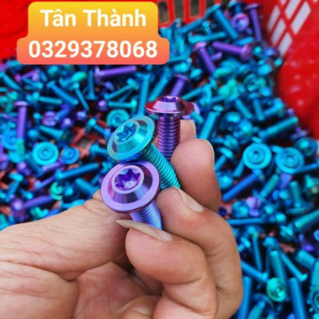 Ốc Gr5 6li15 ốc titan dù to bắt thông dụng nhiều vị trí mỏ cài , dè , ốp bô , dè trước , nón bảo hiểm , cánh bửng