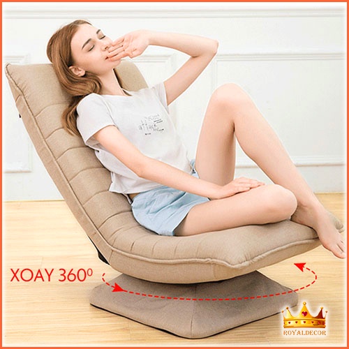 Ghế Xoay Thư Giãn ROYALDECORHN Xoay 360 độ - Ghế Mặt Trăng Có Thể Gập Được Lưng