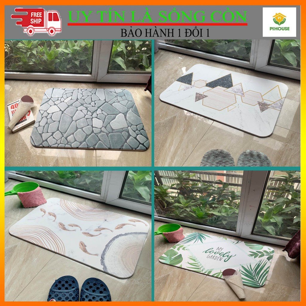 Thảm Đá Nhật Bản Siêu Thấm Hút Tiện Dụng Kết Hợp Hoạ Tiết Đặc Sắc Bừng Sáng Không Gian Của Bạn