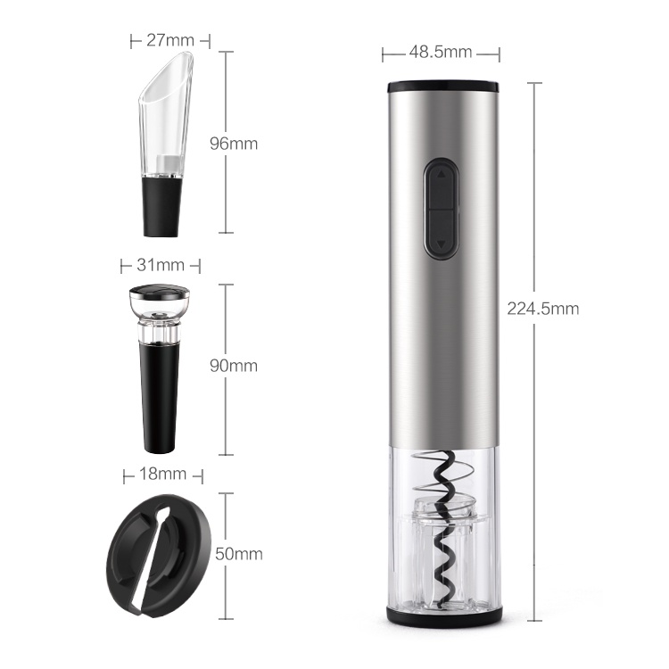 Uareliffe 4 In 1 Auto Wine Opener Set Dry Battery Version Wine Stopper Fast Sobering Pourer Wine Bottle Corkscrew