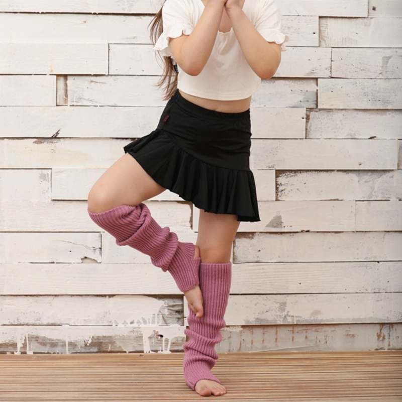 Yoi Vớ Ống Chân Dệt Kim Cao Đến Đầu Gối Màu Trơn Giữ Ấm Dành Cho Bạn Nữ Khiêu Vũ Ba Lê Latin Yo
