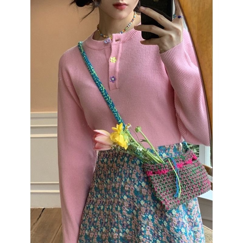 Áo Sweater dài tay thiết kế mỏng thời trang mùa xuân đơn giản cho nữ