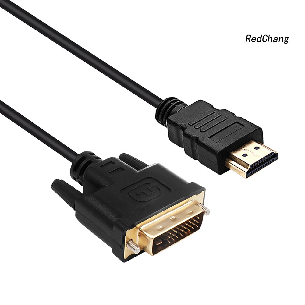 -SPQ- DOONJIEY 1m Durable Gold Plated DVI-D 24+1Pin Male to HDMI Digital Cable Lead