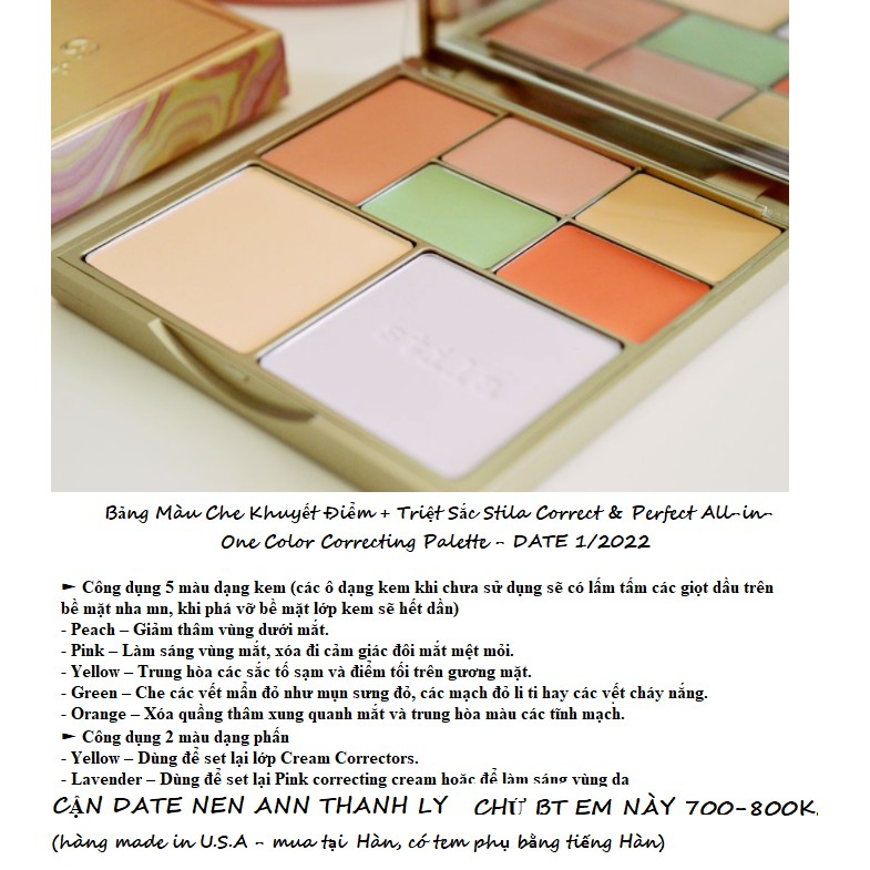 Bảng Triệt Sắc Stila Correct & Perfect (DATE 1/2022) | BigBuy360 - bigbuy360.vn