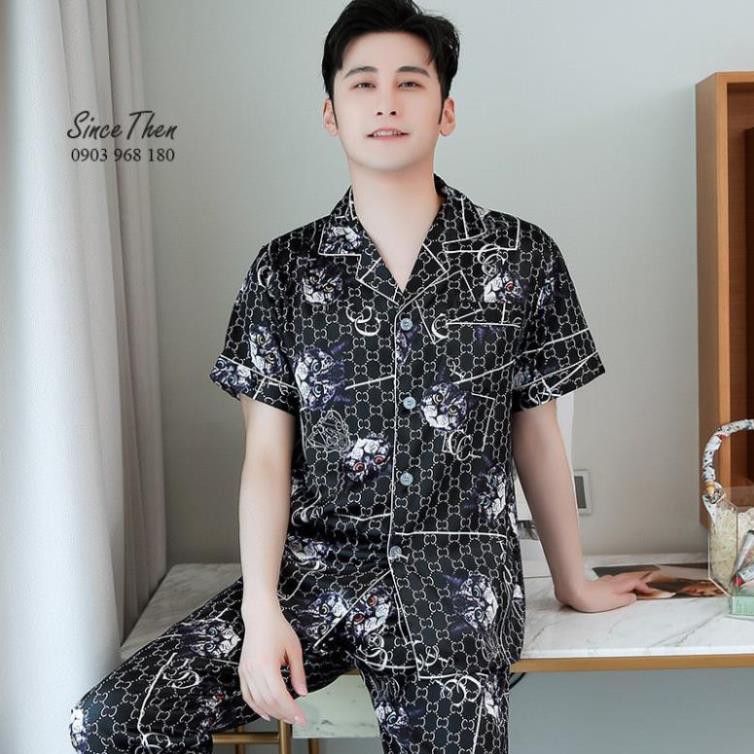 Pijama đôi nam nữ lụa màu đen, đồ ngủ đôi nam nữ mặc nhà - Hàng có sẵn ở TPHCM - Since Then  ྆  ཾ