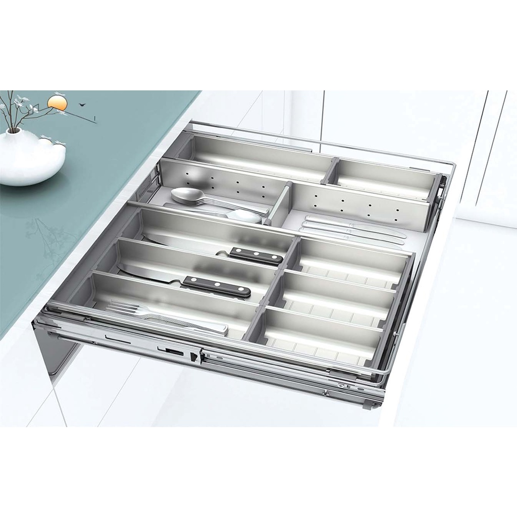 GARIS - Khay chia inox 4-6-8 ngăn, đựng dao thìa dĩa trong ngăn kéo GT01