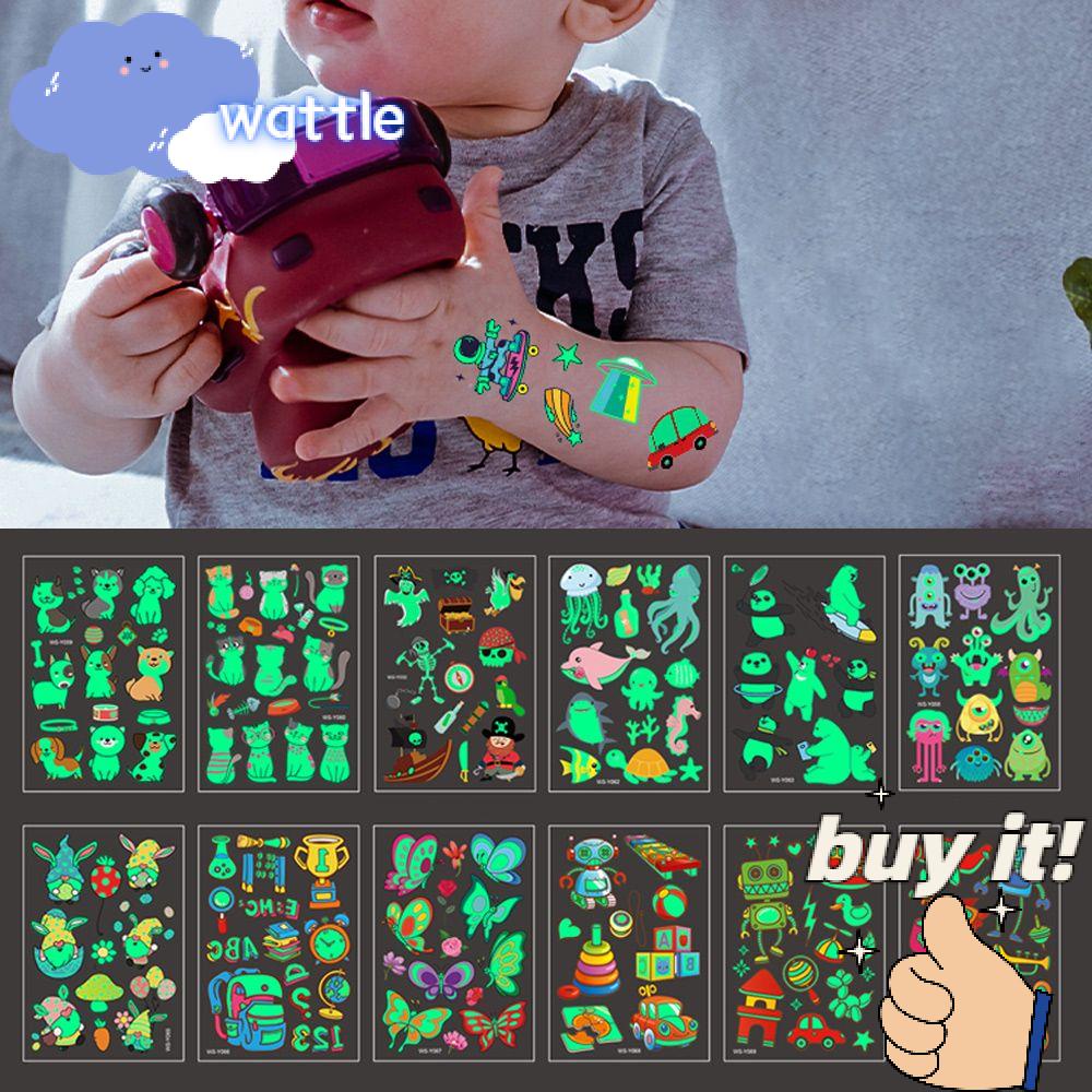 Hình Xăm Dán Tạm Thời Chống Thấm Nước Phát Sáng Độc Đáo Cho Bé