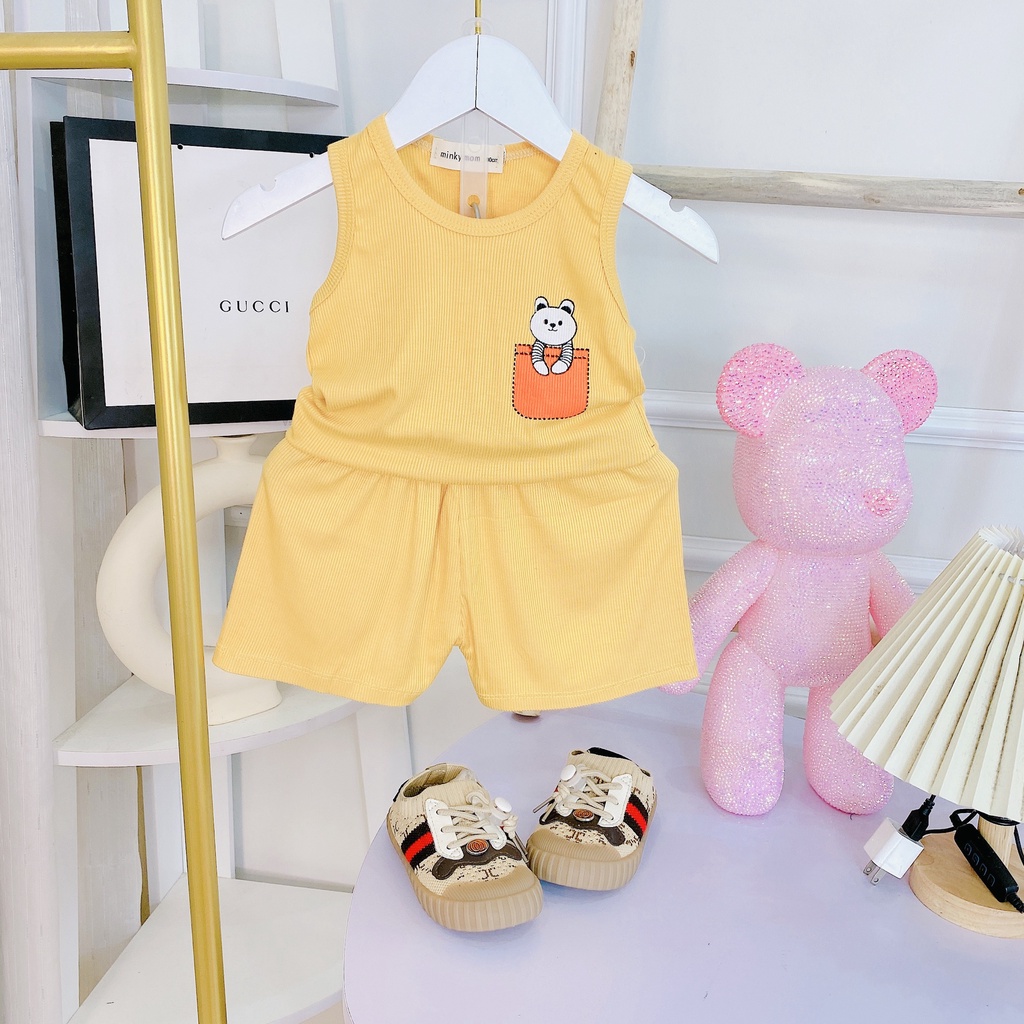 Bộ Ba Lỗ Vải Tăm Lạnh Cho Bé Trai, Bé Gái Từ 6-16kg, Mềm Mát - Thấm Hút Mồ Hôi- BO92