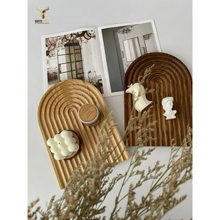 Khay gỗ lượn sóng decor