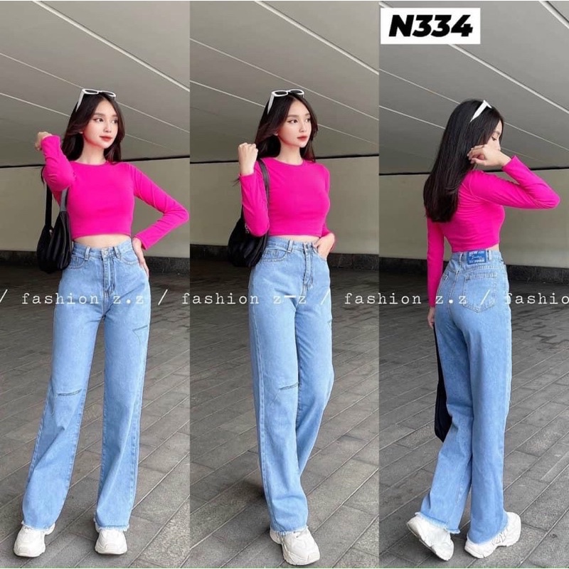 ÁO THUN CROPTOP TAY DÀI XỎ NGÓN NHIỀU MÀU MS11543 (G2- 1)