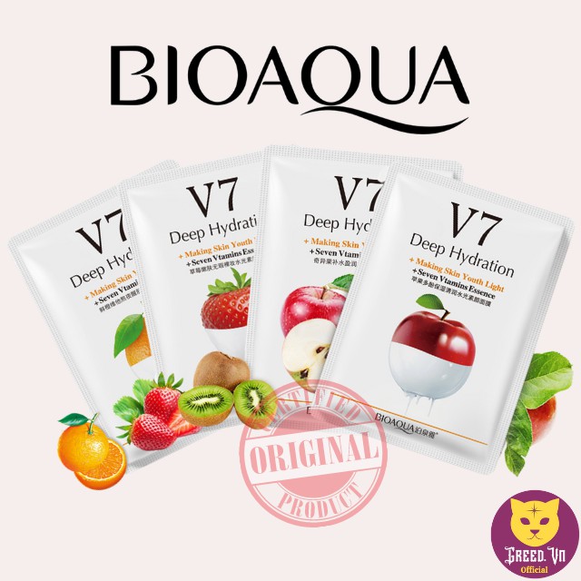 Mặt Nạ Trái Cây Dưỡng Da Cấp Ẩm Thải Độc V7 Deep Hydration Mask Bioaqua ❤️FREESHIP❤️, Mặt Nạ Nội Địa TRUNG