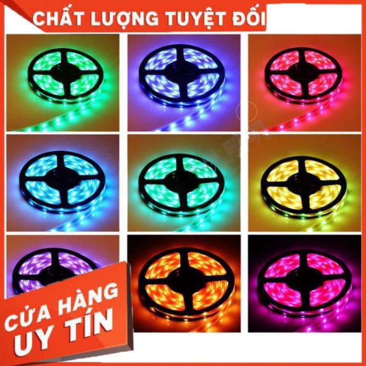 [Giá Rẻ - Uy Tín]  Bộ đèn LED dây dán 5050 phủ keo silicon đổi 7 màu V-L-D-RGB (RGB)+Nguồn+Khiển