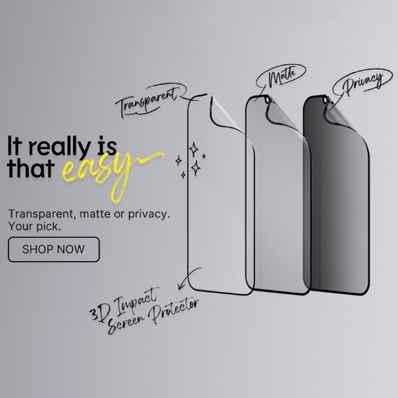 Miếng dán cường lực màn hình 3D Impact chính hãng Rhinoshield cho iPhone