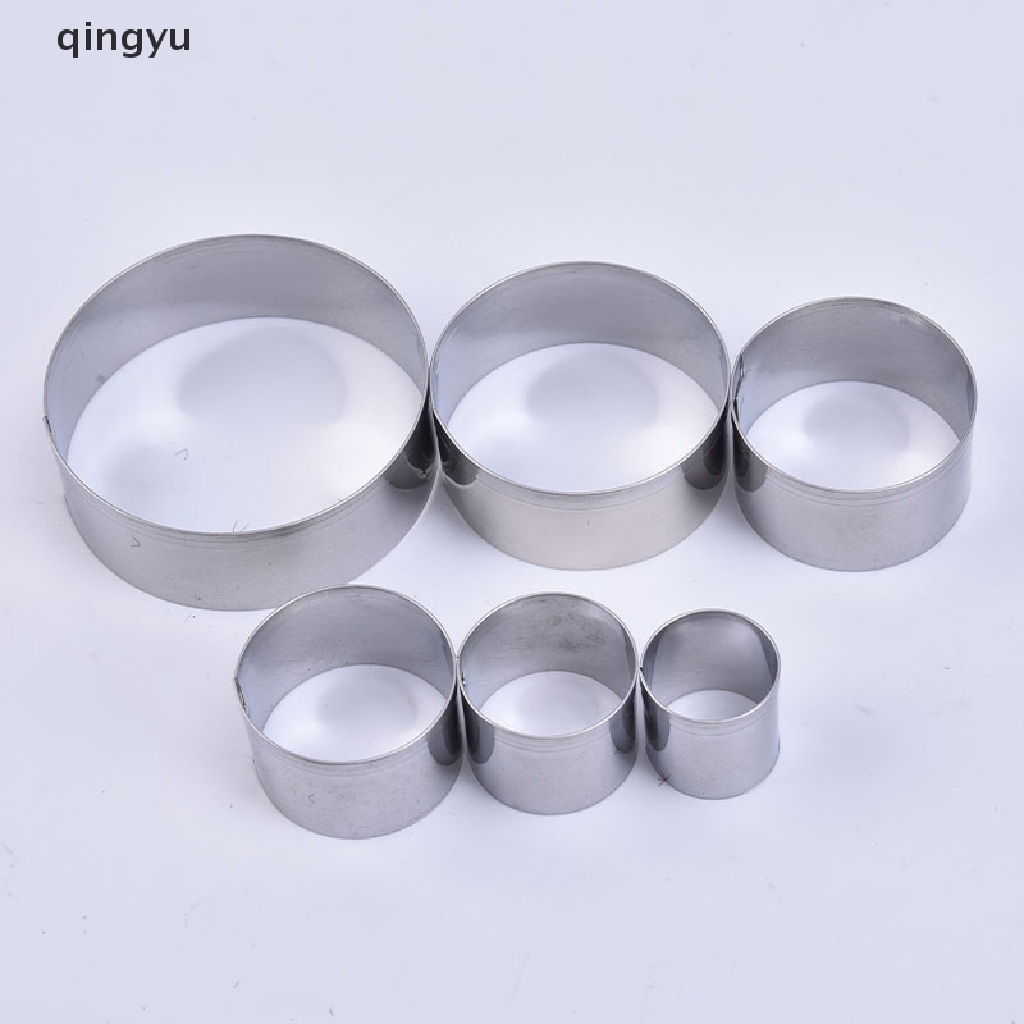 6 Khuôn Cắt Bánh Hình Tròn Bằng Thép Không Gỉ