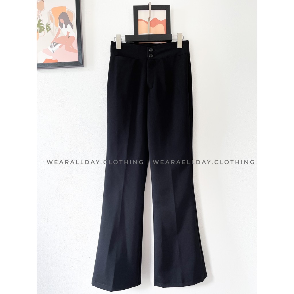 Quần ống loe nữ WEARALLDAY cạp cao 2 cúc siêu tôn dáng | BigBuy360 - bigbuy360.vn