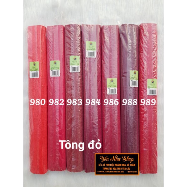 GIẤY NHÚN Ý DÀY 140gam - 1 cuộn 50cmx2.5 mét làm hoa giấy