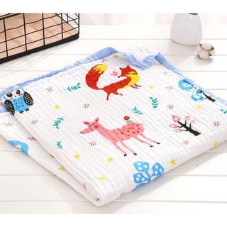 Chăn xô 4 lớp bo viền cực đẹp 110*110cm cho bé
