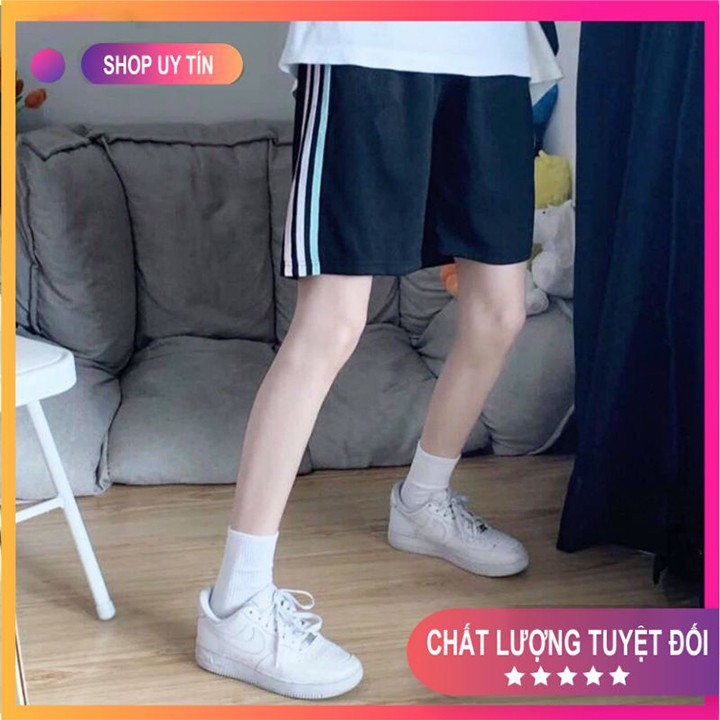 Quần Short ☀️[FREESHIP]☀️ Quần đùi 3 sọc cầu vồng-Unisex, chất liệu thun thoáng mát-dễ phối đồ Mã TT12 | BigBuy360 - bigbuy360.vn