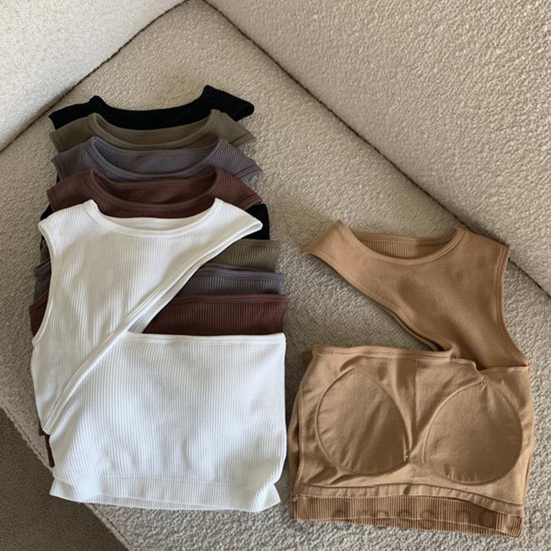 DRE-Women Tanks Tops with Solid Color, Skinny Version Irregular Casual Style Summer Clothing