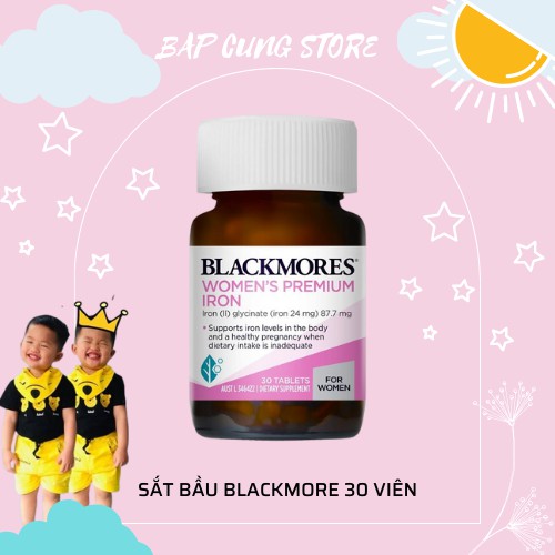 Sắt bầu blackmores, sắt cho bà bầu Blackmores Pregnancy Iron, không gây táo bón 30 viên-Úc