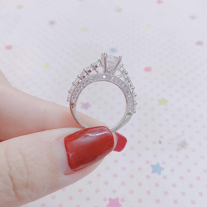 Nhẫn nữ bạc ta siêu sang chảnh dày dặn sáng bóng - Vàng Bạc Khải Khải