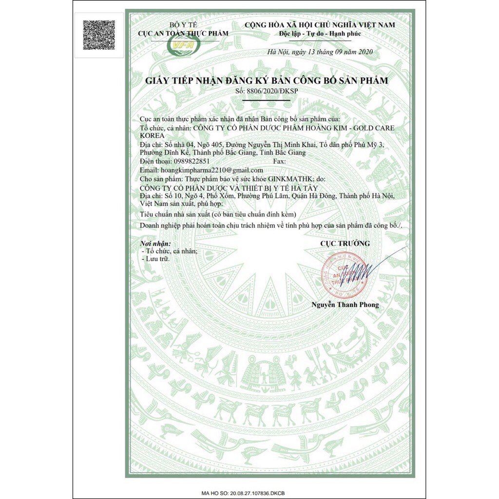 VIÊN UỐNG GINKMAT HK HỖ TRỢ BỔ NÃO SÁNG MẮT 100 VIÊN