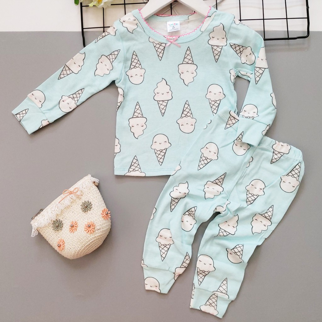 [THANH LÝ] Bộ Cotton Dài Tay nhiều mẫu, họa tiết cực xinh cho bé gái (8 - 18kg)