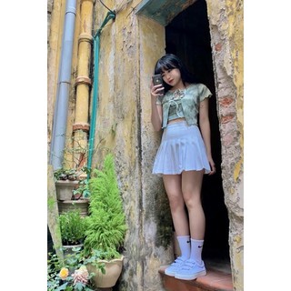 JANET STUDIO • Set áo thun tie dye xanh rêu