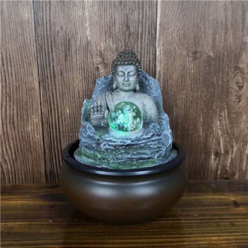 ( Sale ) Thác nước phong thuỷ mẫu Phật màu đá mới