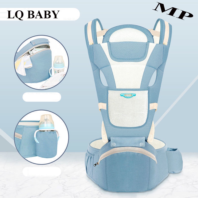 Đai Địu Em Bé Sơ Sinh Đa Chức Năng LQBaBy có đỡ cổ, đai điệu em bé thoáng khí 6 tư thế ( Địu Ngồi / Địu Nằm )